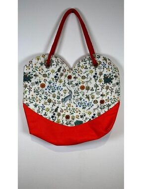 Samantha Pleet Floral and Unicorn Print Canvas Tote Bag